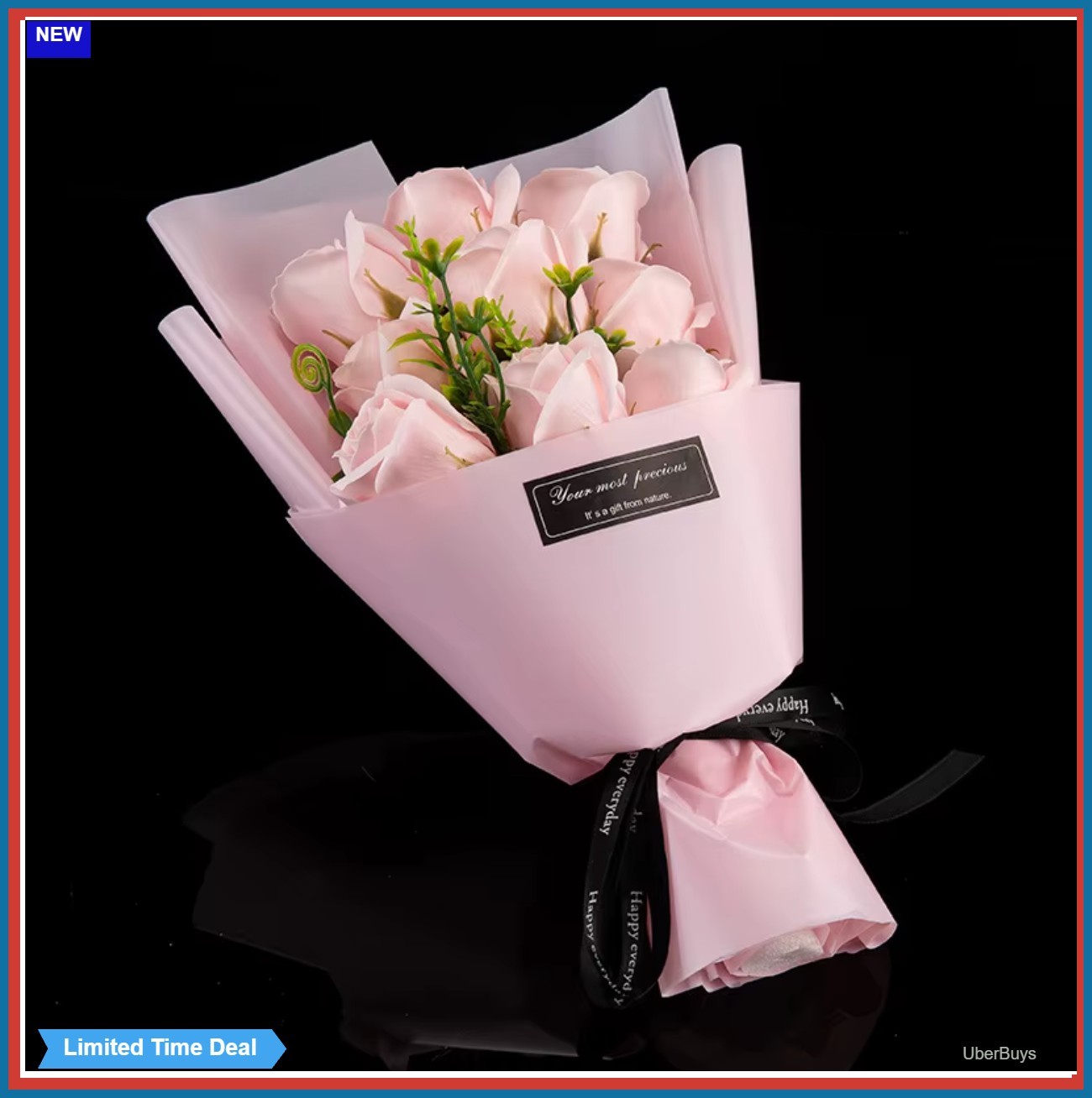 Soap Flower Rose Bouquet 9 Heads Artificial Flowers Gift Christmas Wedding