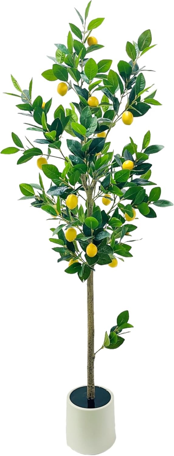 5FT Artificial Lemon Tree Fake Fruit Plant Indoor Outdoor Home Decor w/ Pot