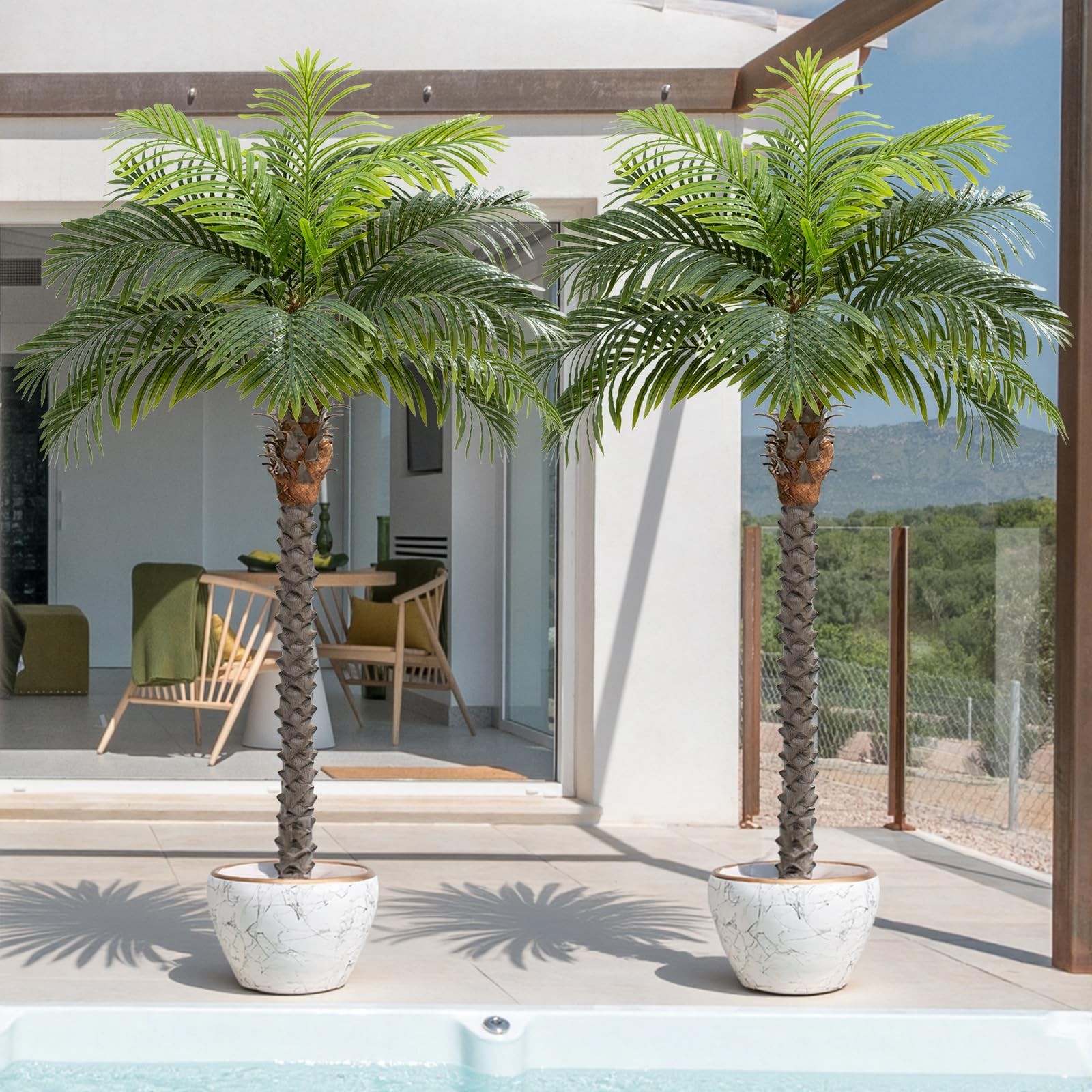 5ft Artificial Phoenix Palm Tree for Outdoor Indoor Decor, Faux Coconut Silk …
