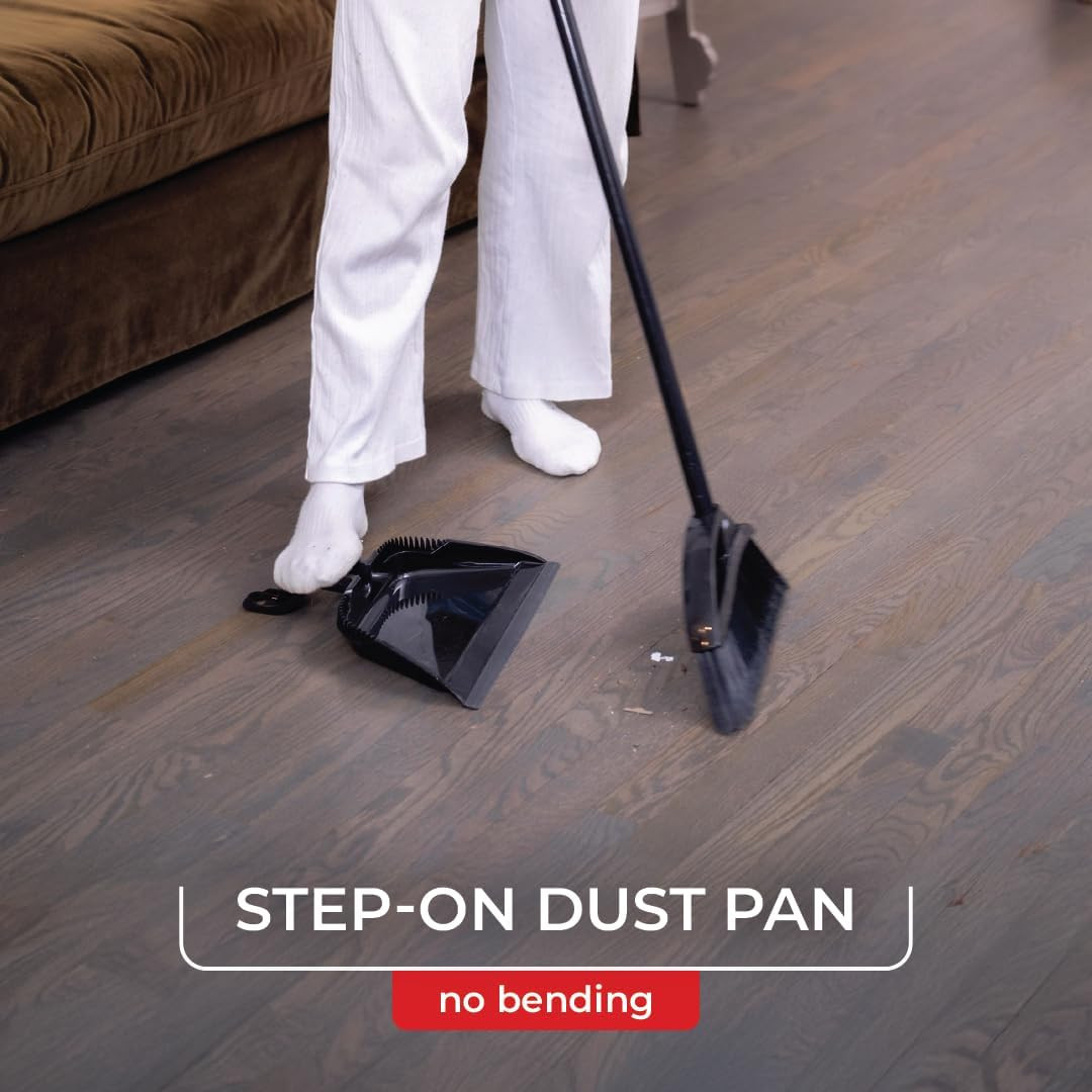 Indoor & Outdoor Strong Sweep Broom & Brush Bundle | Heavy Duty Bristles Remo…