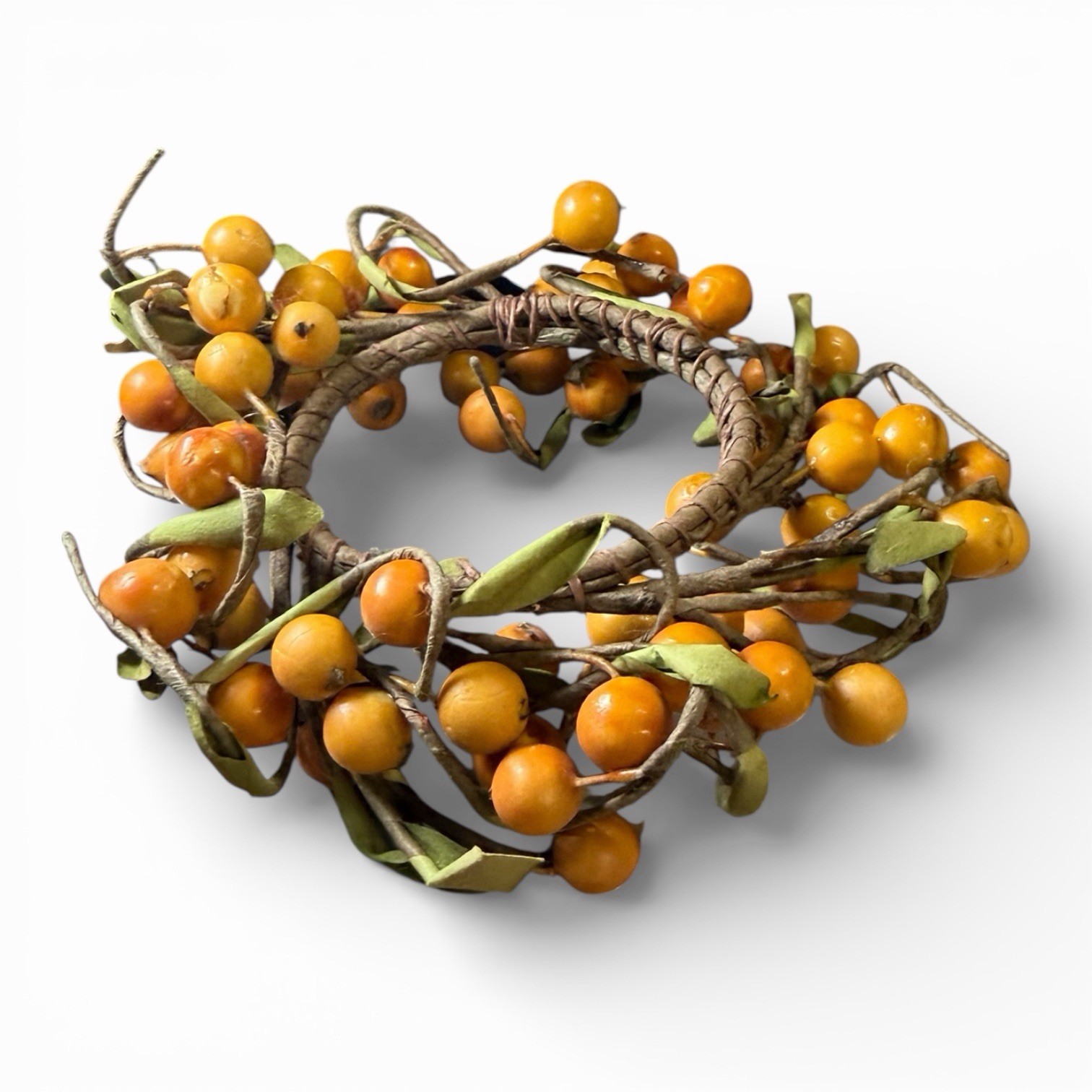 Vintage Artificial Berry and Leaf Wreath 3”