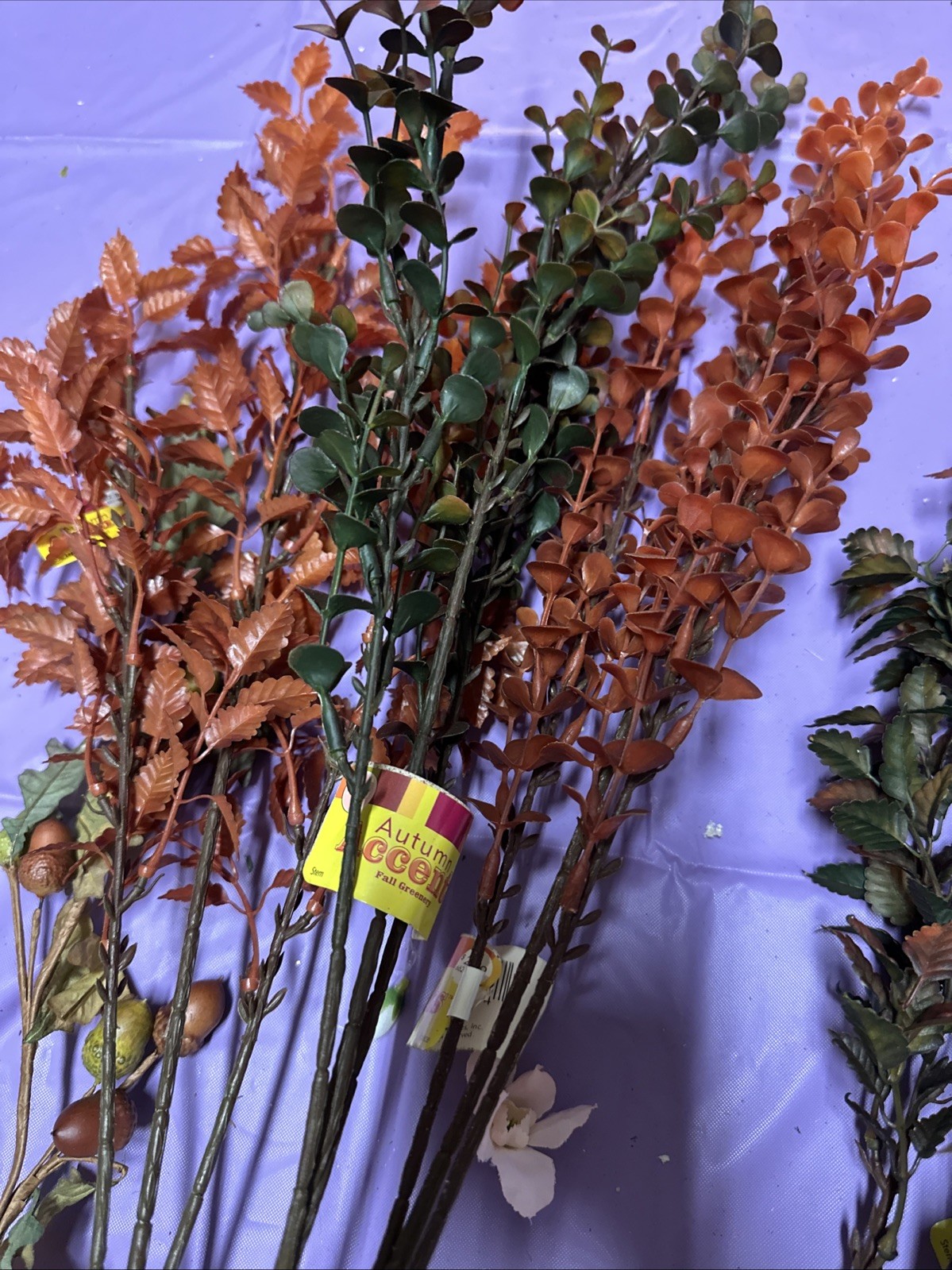 #A11 Lot 3. Artificial flowers and leaves for decorations 2+ lbs