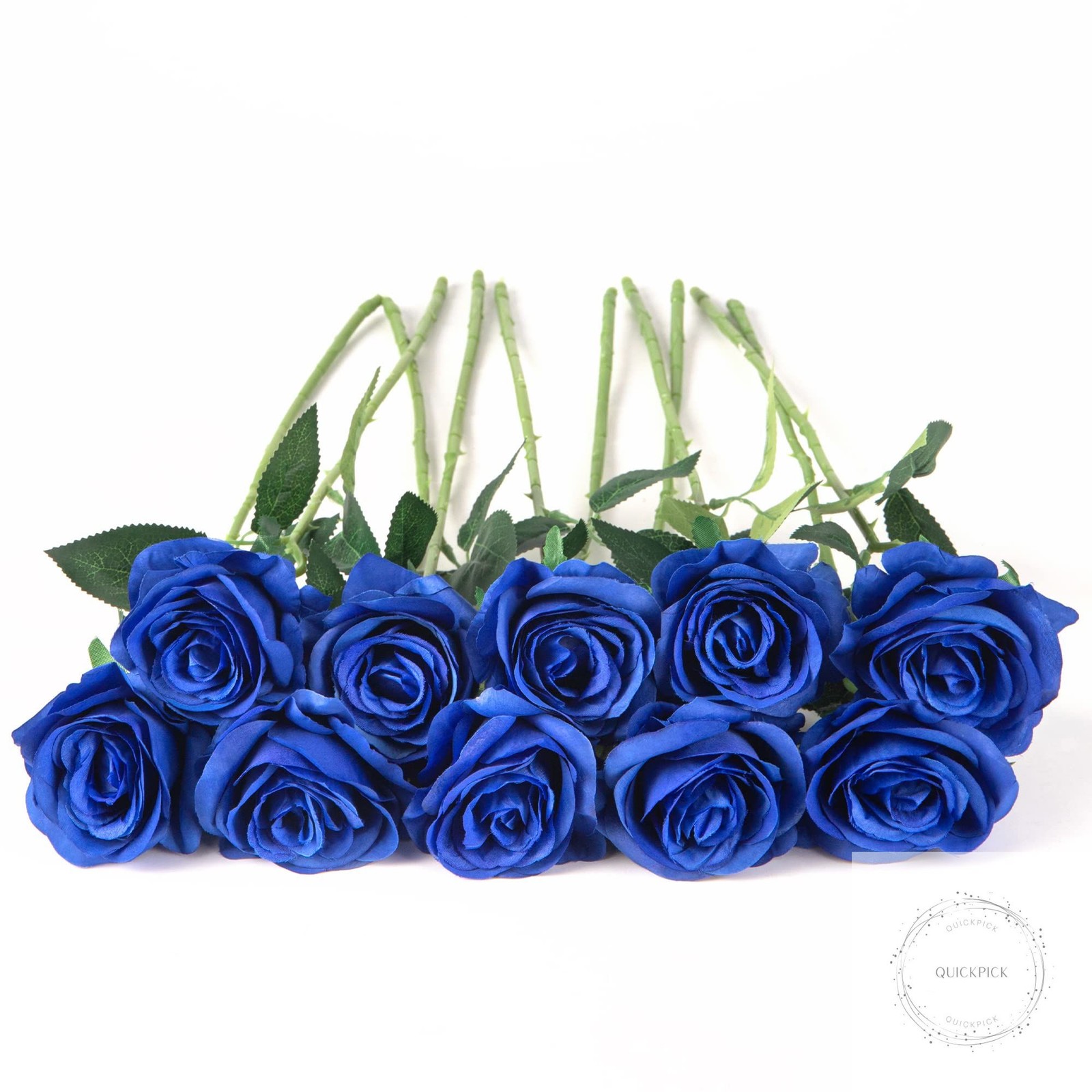 10pcs Royal Blue Silk Roses Artificial Rose Flowers Long Stem for DIY Wedding