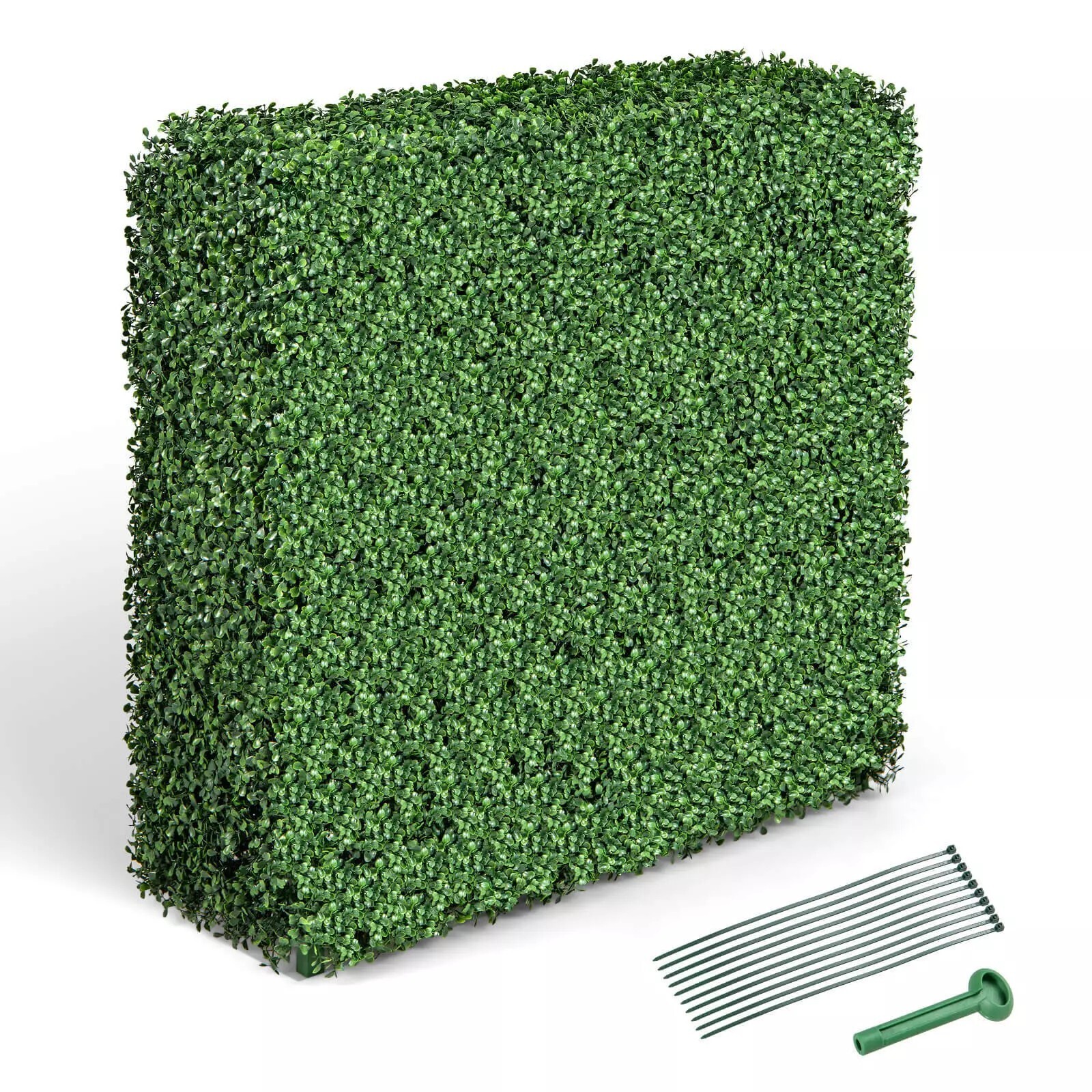 Artificial Plant Wall w/ Realistic PE Leaves Aluminum Tubes Zip Ties Decoration