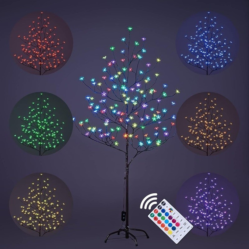 5ft Cherry Blossom Lighted Tree Color Changing Decor Indoor Outdoor Party New