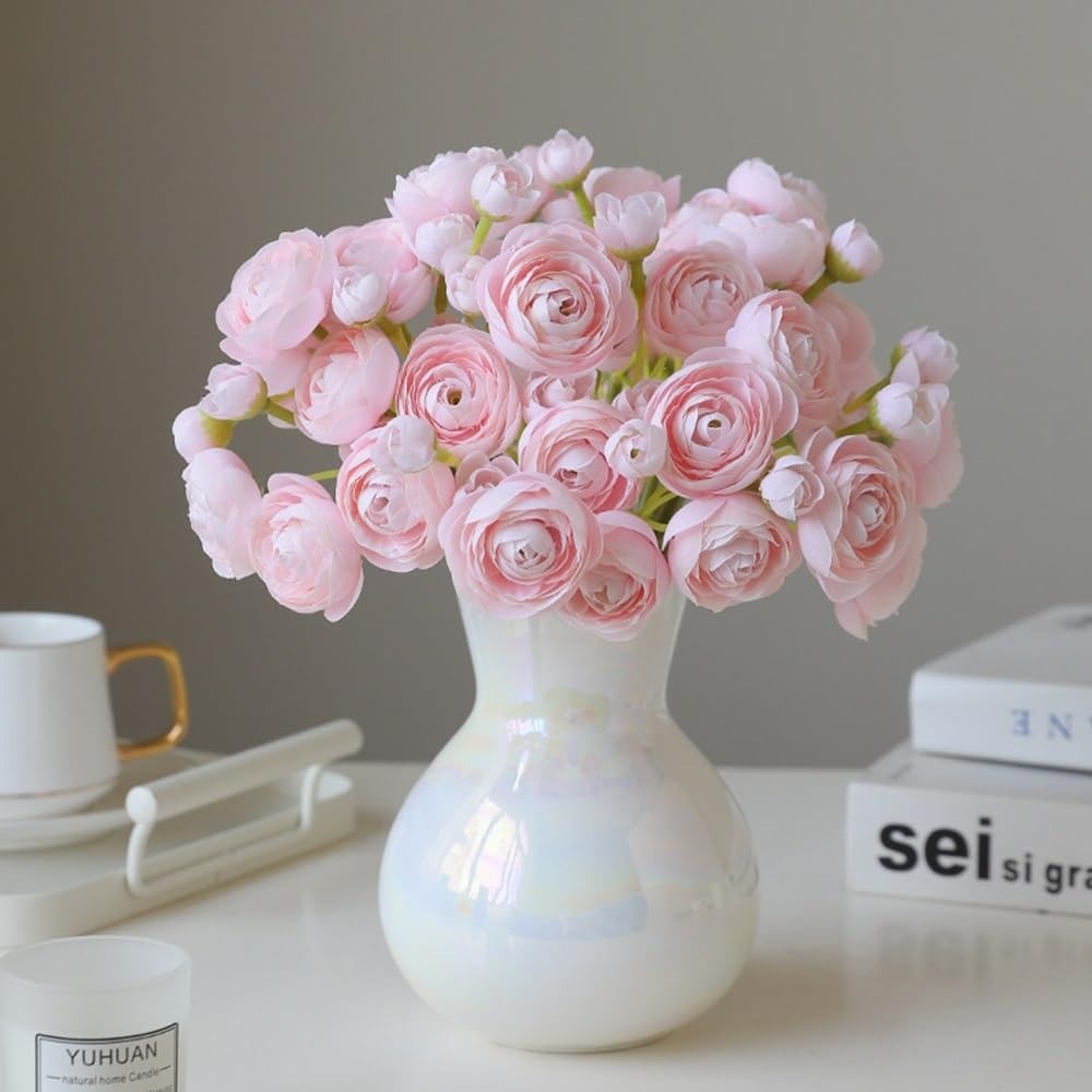 18Pcs Ranunculus Artificial Flowers Fake Wedding Filler Flowers Bridal Bouquets