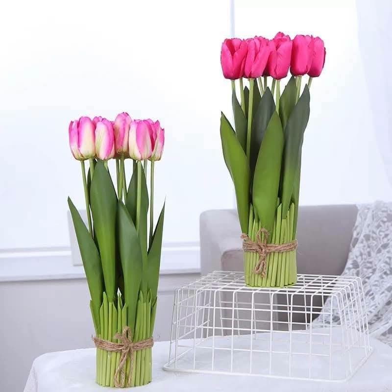 Artificial Tulip Bouquet Real Touch Fake Flowers Table Centerpieces Home Decor