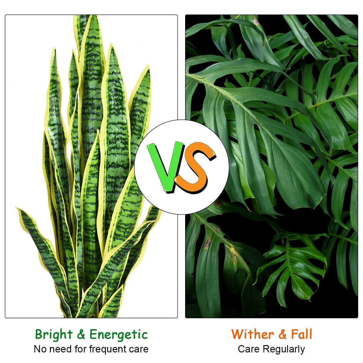 Artificial Snake Plant 35.5″ Fake Sansevieria Indoor-Outdoor Decoration Yellow