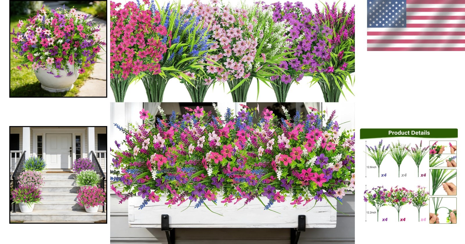 Elegant 24 Count Faux Flower Bundles for Home and Garden – Low Maintenance Charm