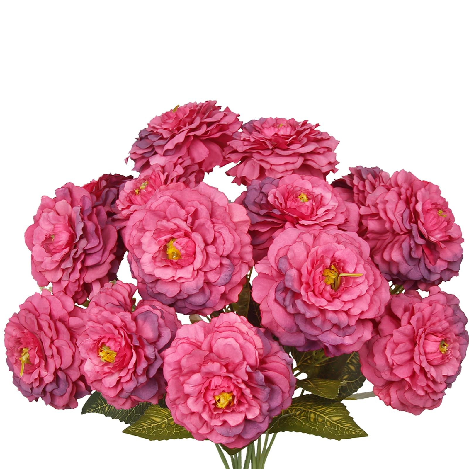 2 Pcs Artificial Flowers Zinnias Silk Flowers with Stems Zinnia Elegans Artif…