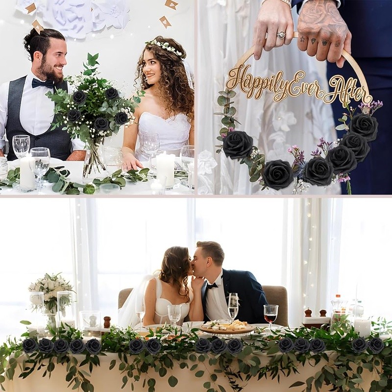 100pcs Artificial Foam Roses DIY Flower Arrangement Decor Wedding Party Home New