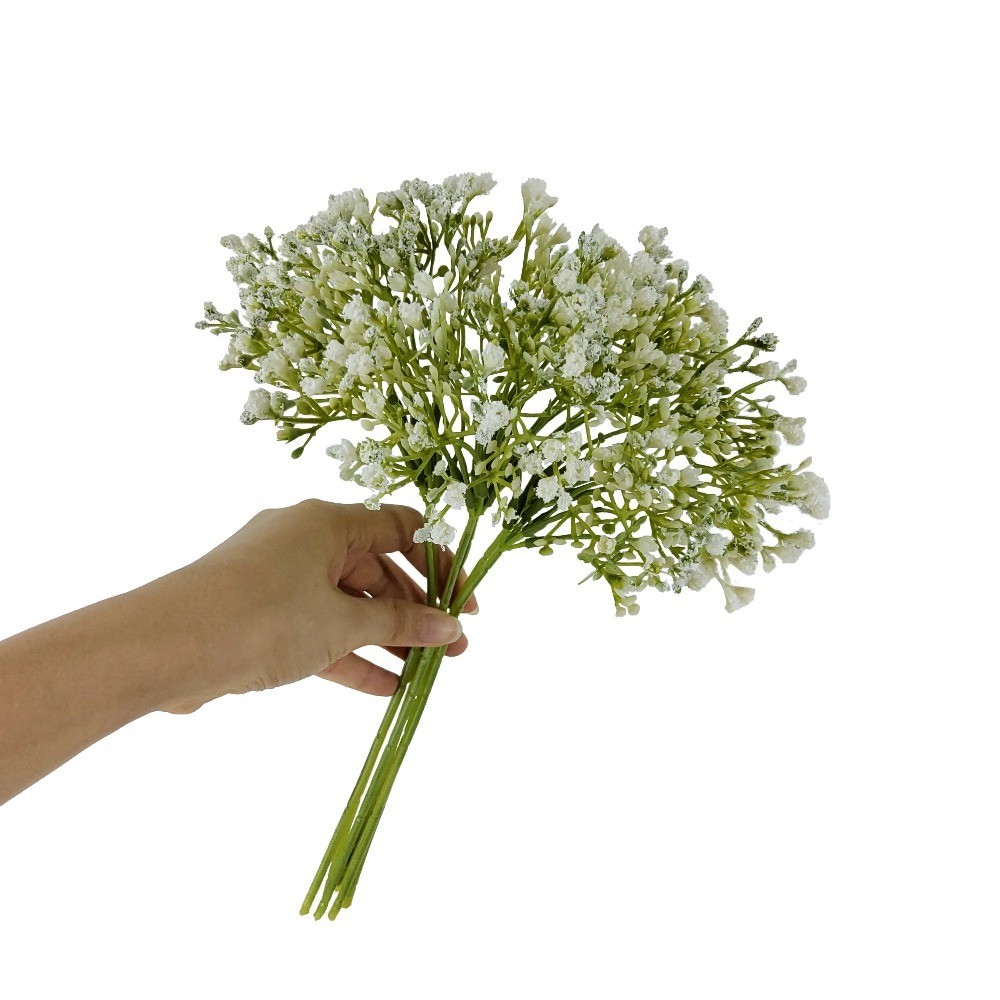 Artificial Baby’s Breath Flower Picks White 12 Inch for Indoor Decor Set of 3