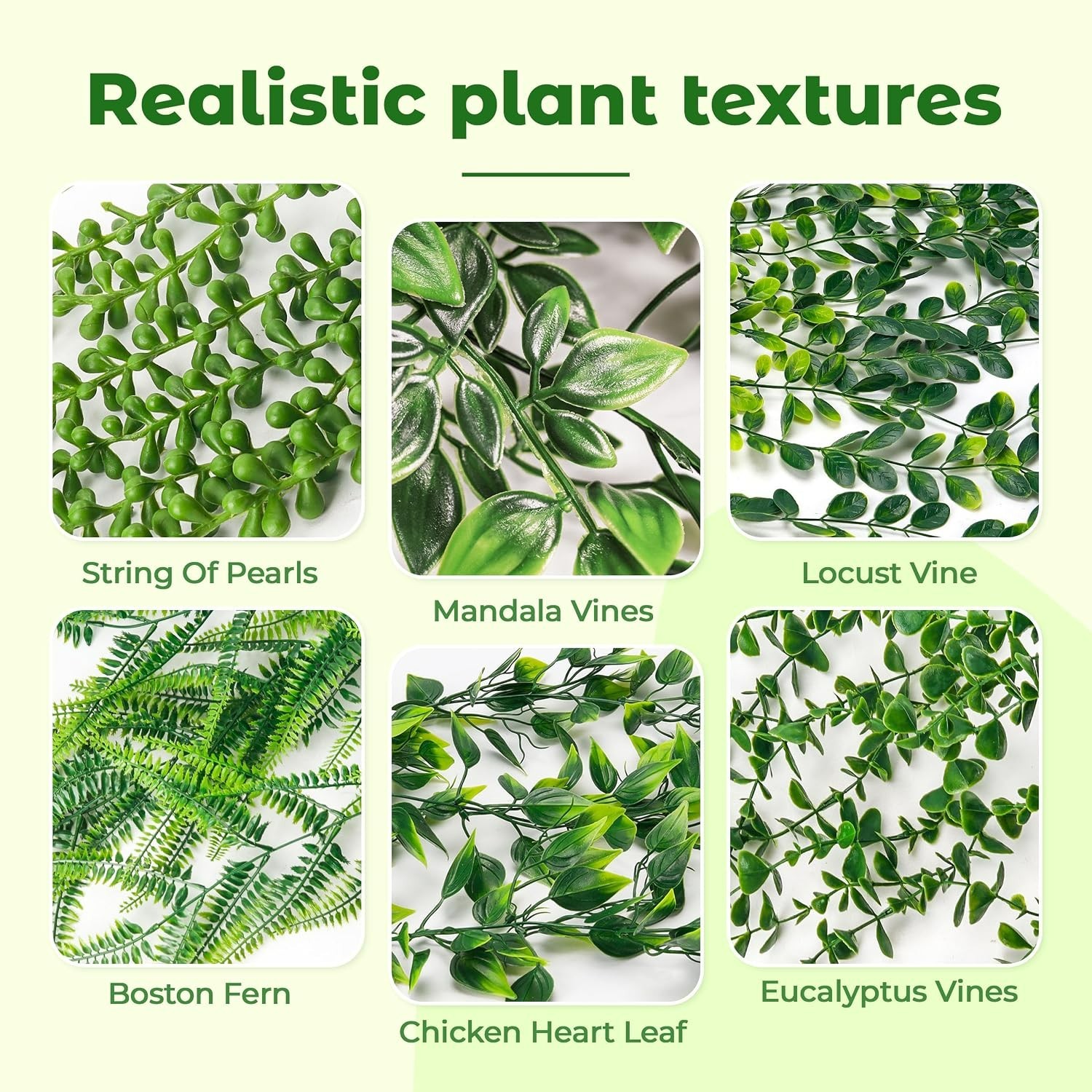 Versatile 6pcs Hanging Faux Plants – Perfect Eucalyptus Vines for Stylish Spaces