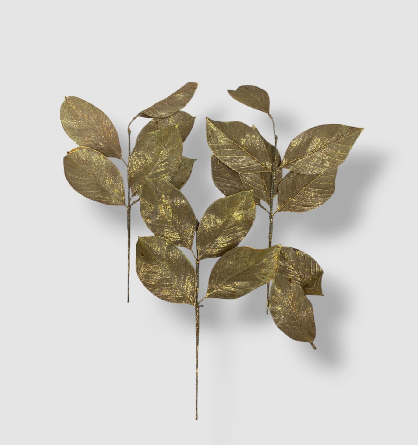 Winward Home Gold Faux Magnolia Decorative Leaves Set of 3
