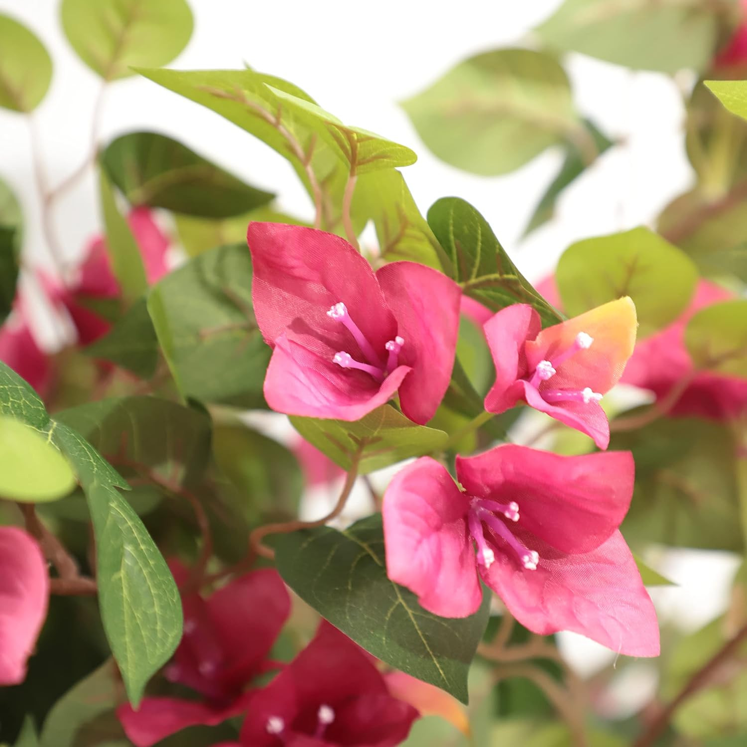 5 Feet Artificial Bougainvillea Tree with Flowers in Plastic Pot Faux Blooming T