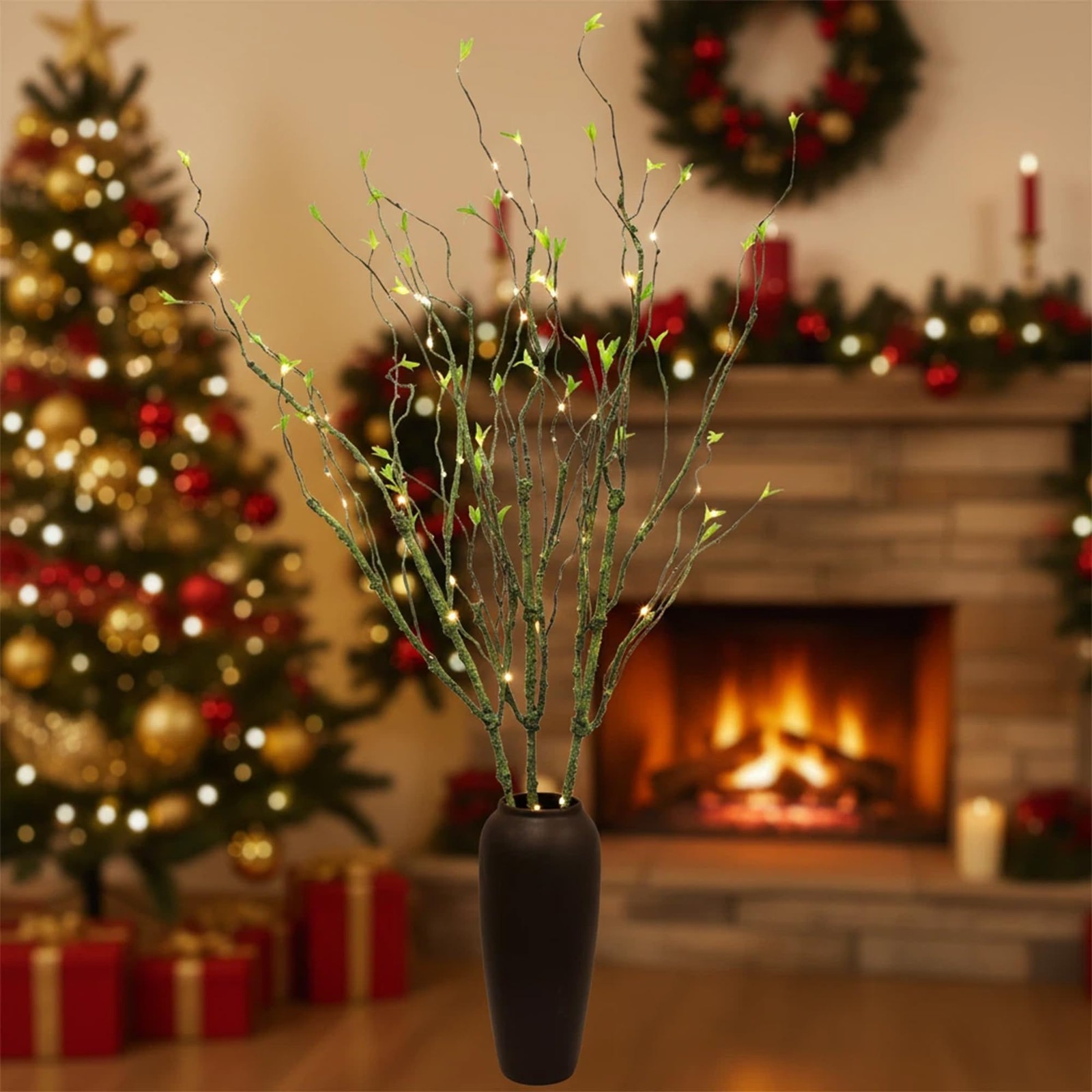 3pcs 49 inch Artificial Evergreen Vine Branches for Decoration Wall Tree Arti…