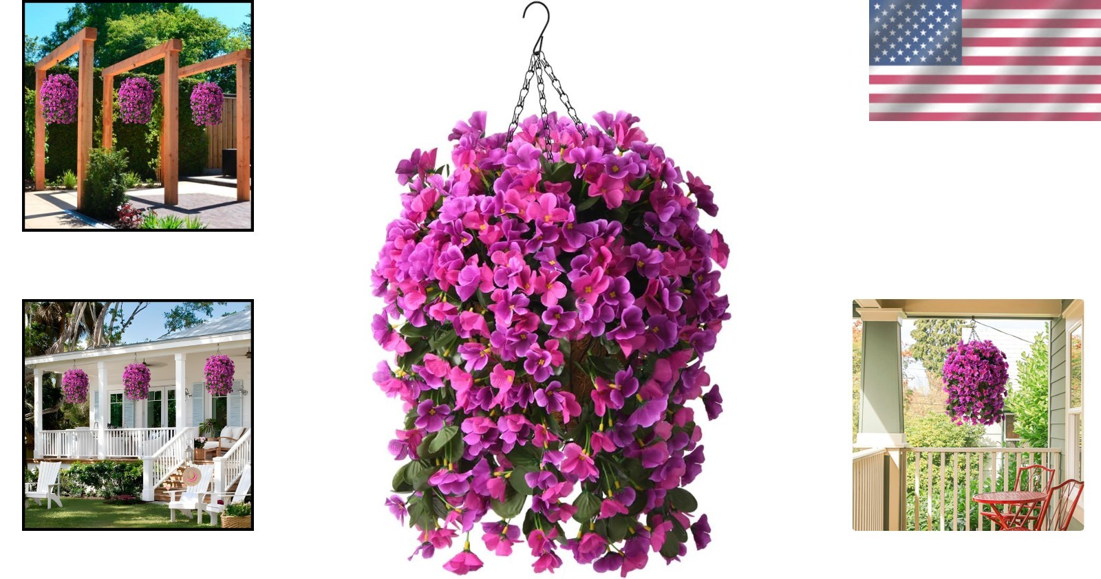 Elegant Fake Hanging Flower Basket | UV Resistant Silk Begonias for All Seasons