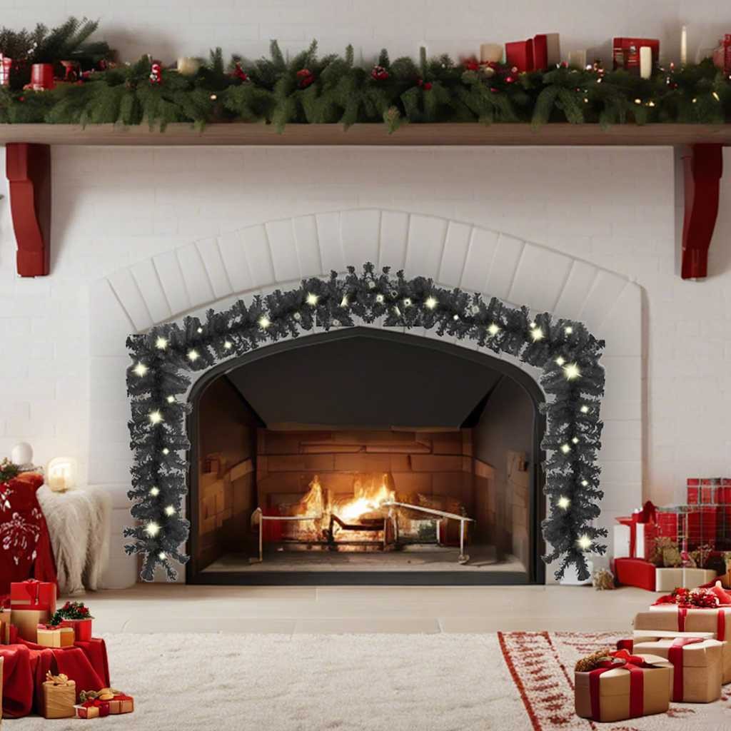 Christmas Garland Decoration Artificial Xmas Garland with LED Lights vidaXL vida