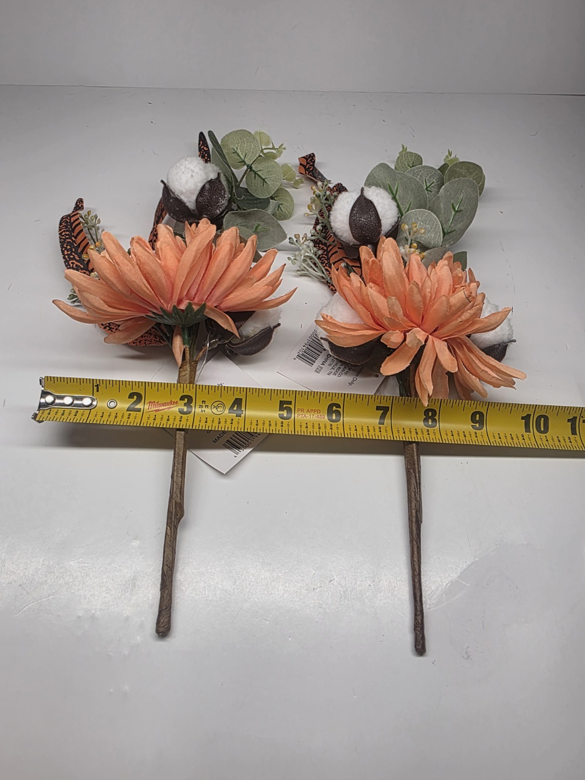 Artificial Flower Picks Floral Stems with Leaves And Cotton Ball