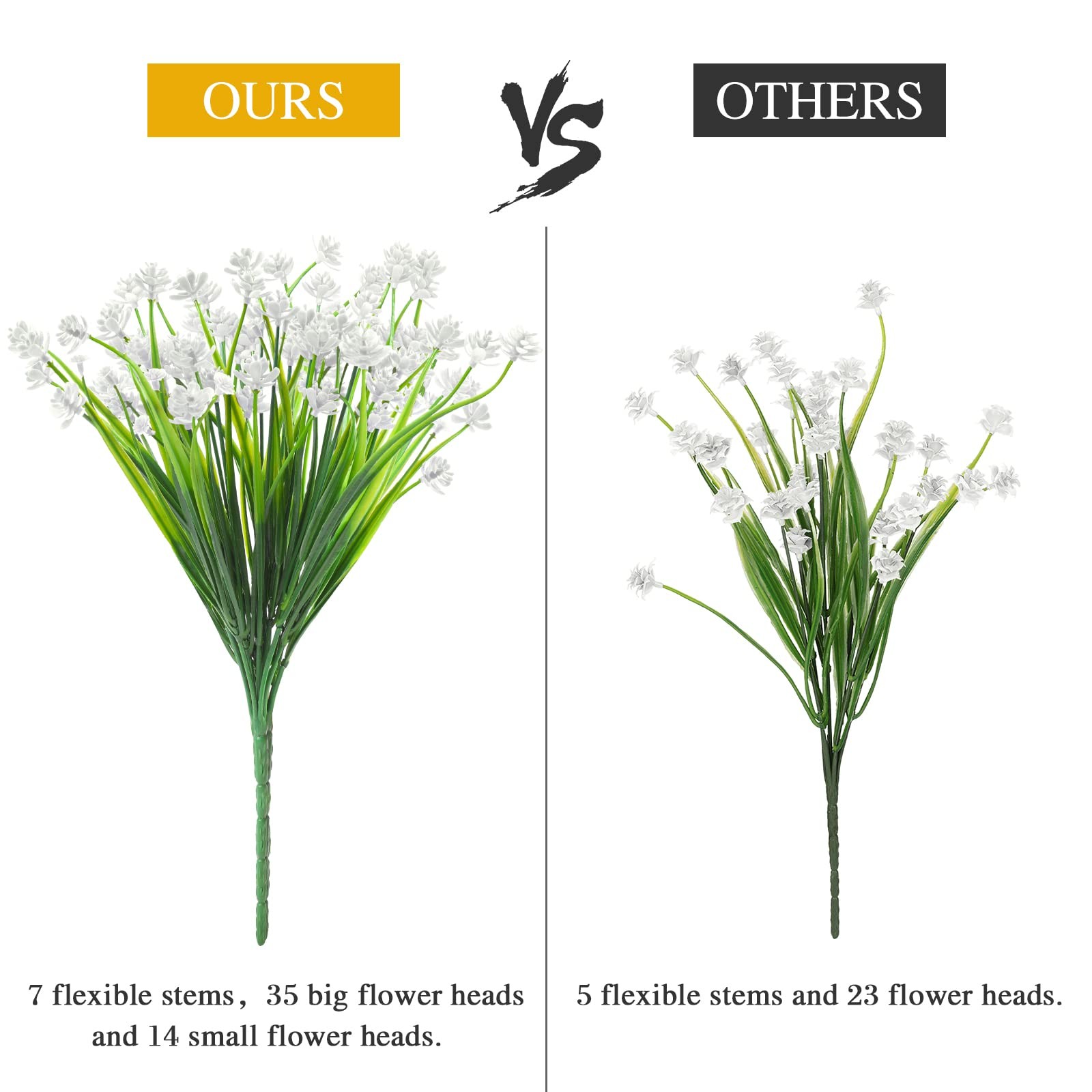 20 Bundles Artificial Flowers Outdoor Spring Summer Decoration UV Resistant