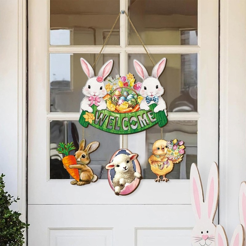 Easters Decors Bunnies Signs Tabletop Ornament Easters Rabbit Centerpieces