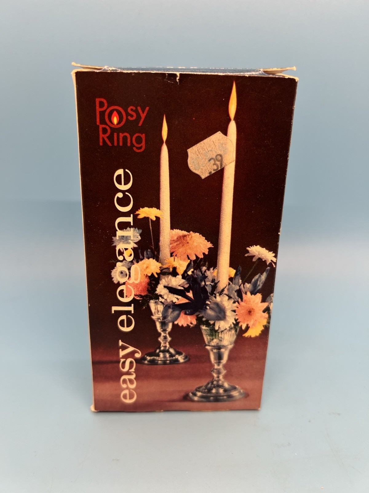 Vintage Posy Ring Pair w Box Flower Frog Floral Candle Holder Mid Century