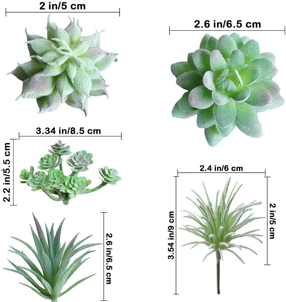 11Pcs Artificial Succulents Plants Mini Fake Unpotted Succulents For Home Office