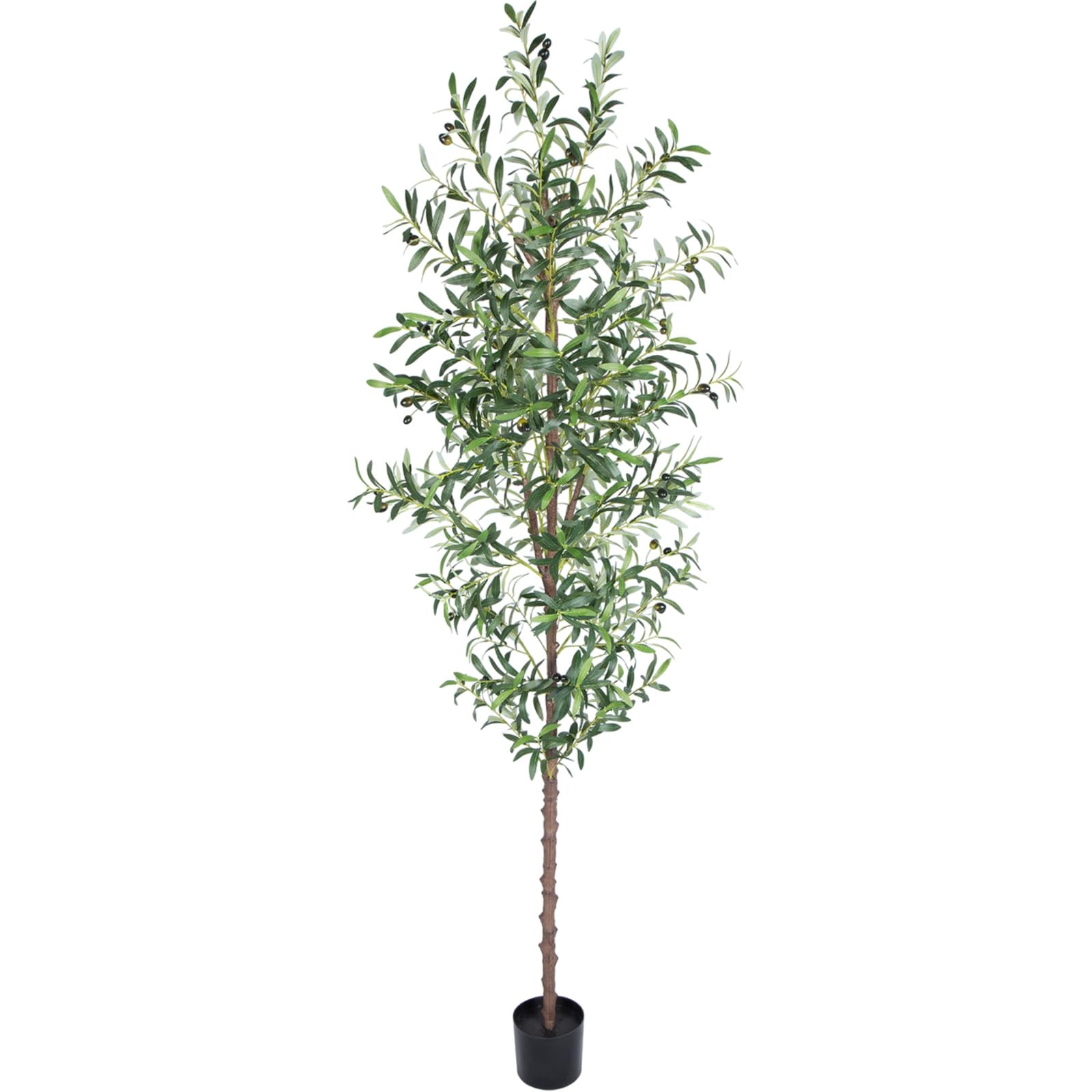 Artificial Olive Tree, 7FT Tall Faux Olive Trees 84in Outdoor Fake Potted Sil…