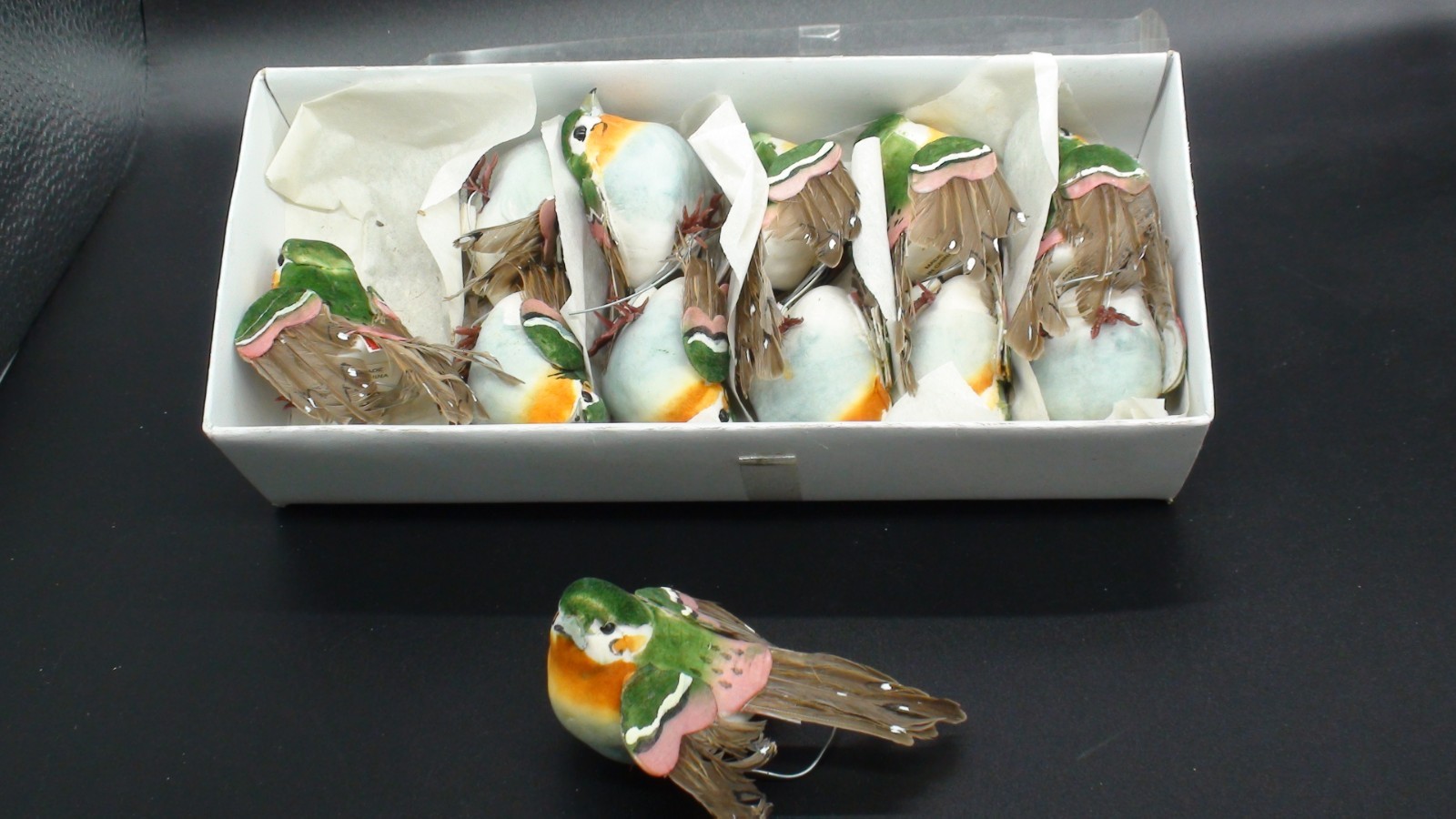 Set of 1 2 Artificial Birds for Decoration, Floral Arrangements with wires. #33