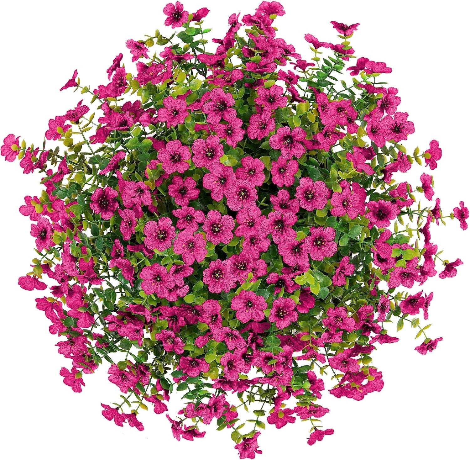 Realistic Faux Silk Flower Basket for Outdoor & Indoor Decor – Hot Pink Daisy