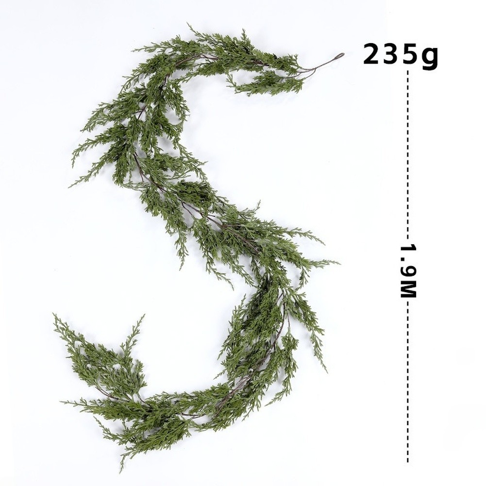 Soft PVC Faux Pine Vine Garland for Home Window Door Holiday Decoration