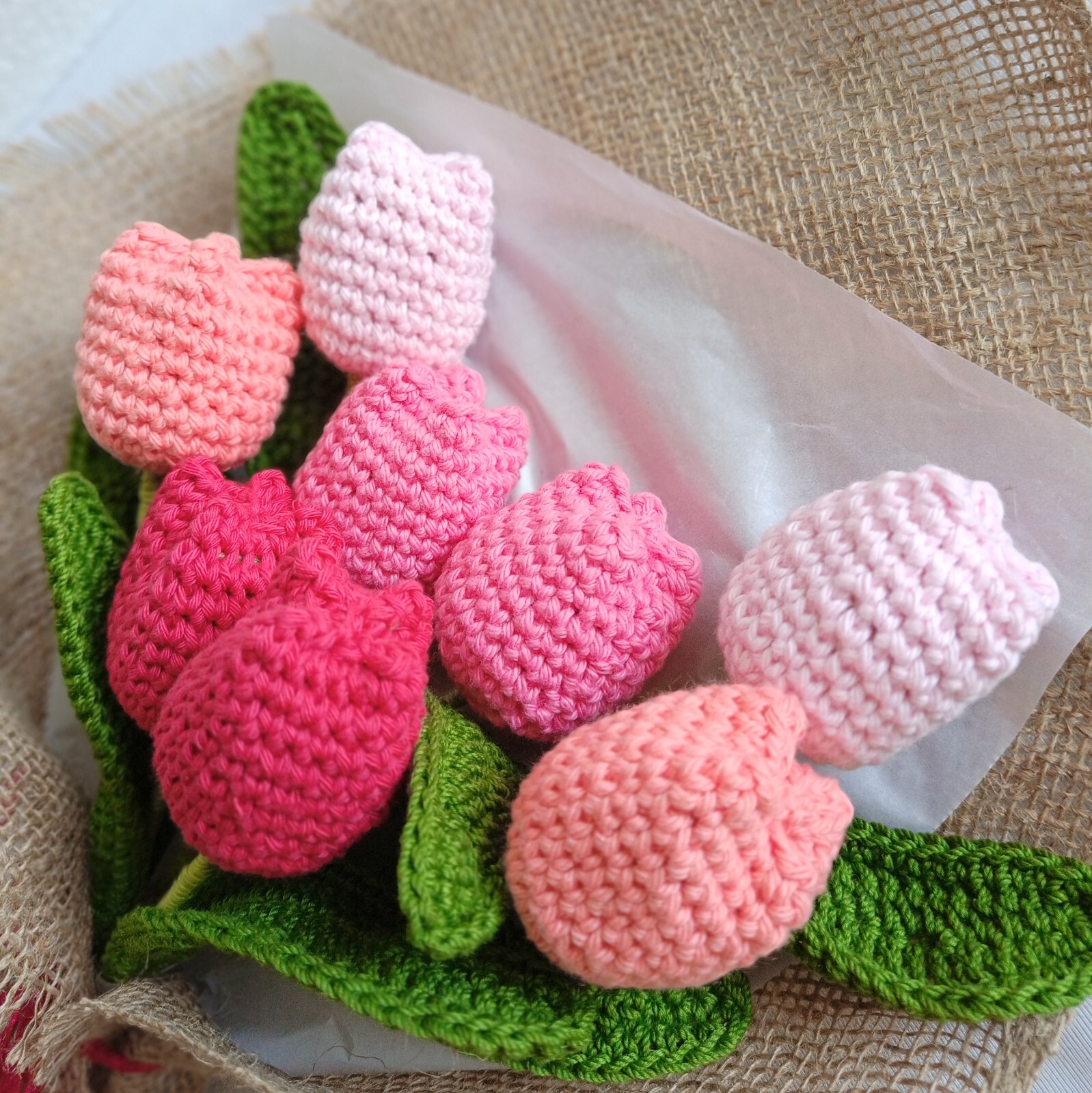 Crochet Tulip flowers Bouquet for Gift or Decor