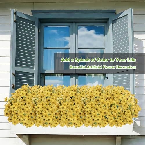 Artificial Flowers Fake Plants for Outdoors Artificial Flowers(13 Pcs) Yellow