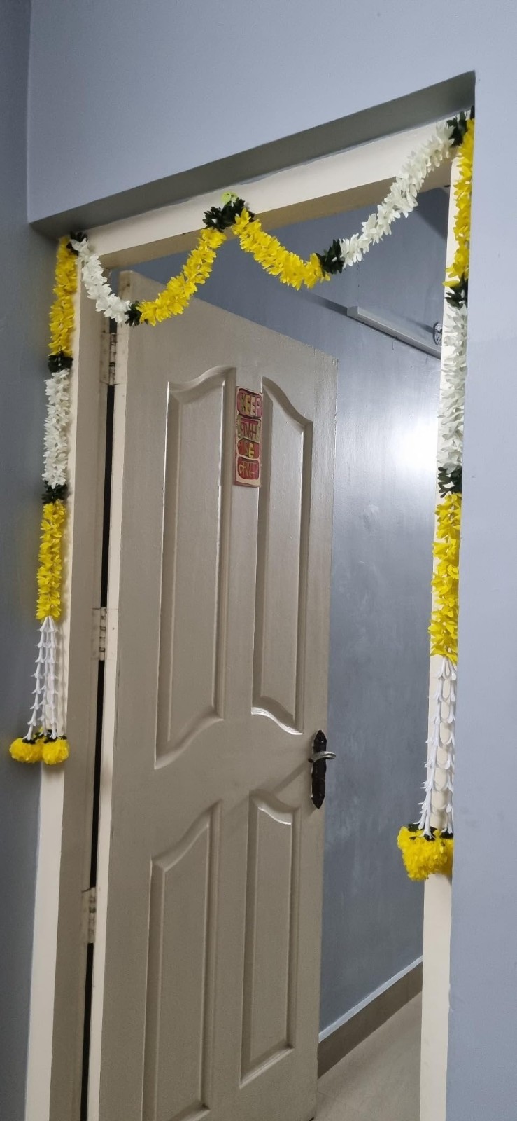 Artificial Garland Toran Door Hanging Bandarwal 4 Pcs 5 Feet White Yellow