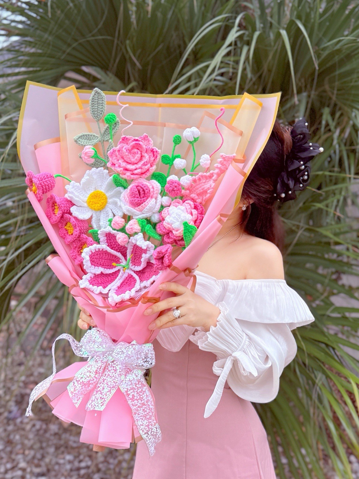 🌸 The Everlasting Pink Dream Crochet Bouquet! 💖