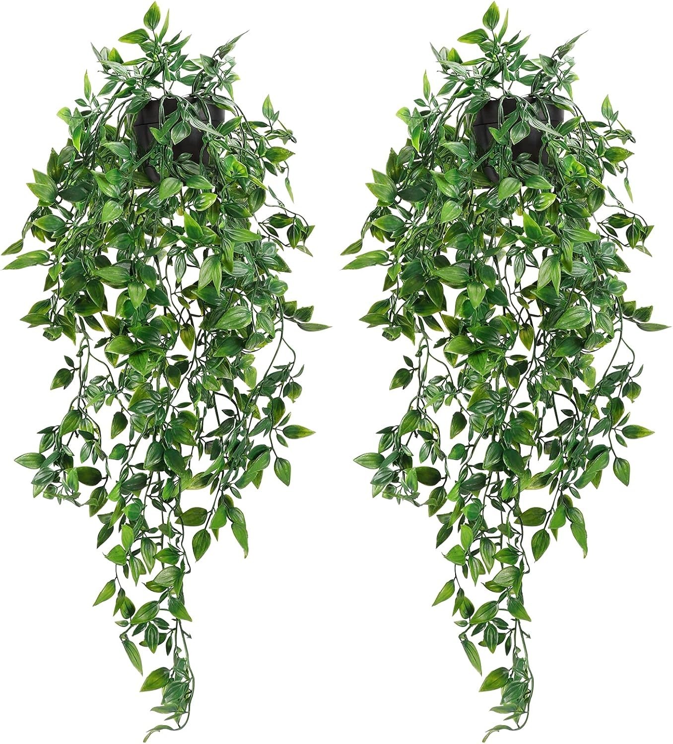 Waterproof Faux Hanging Plants – 2 Pack for Stylish Home and Office Decor
