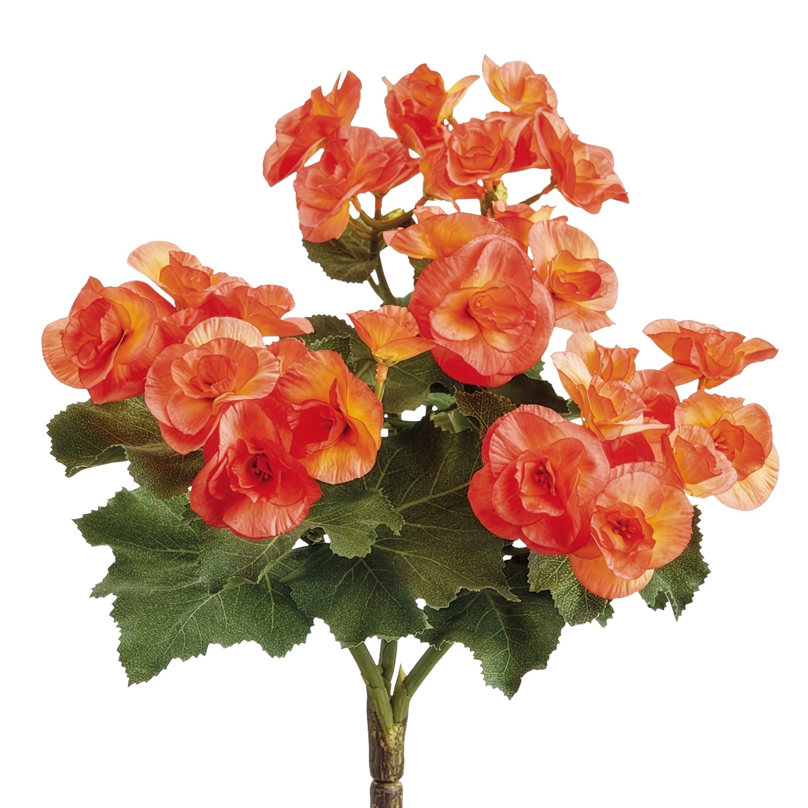 Allstate 10″ Orange and Green Artificial Begonia Floral Bush