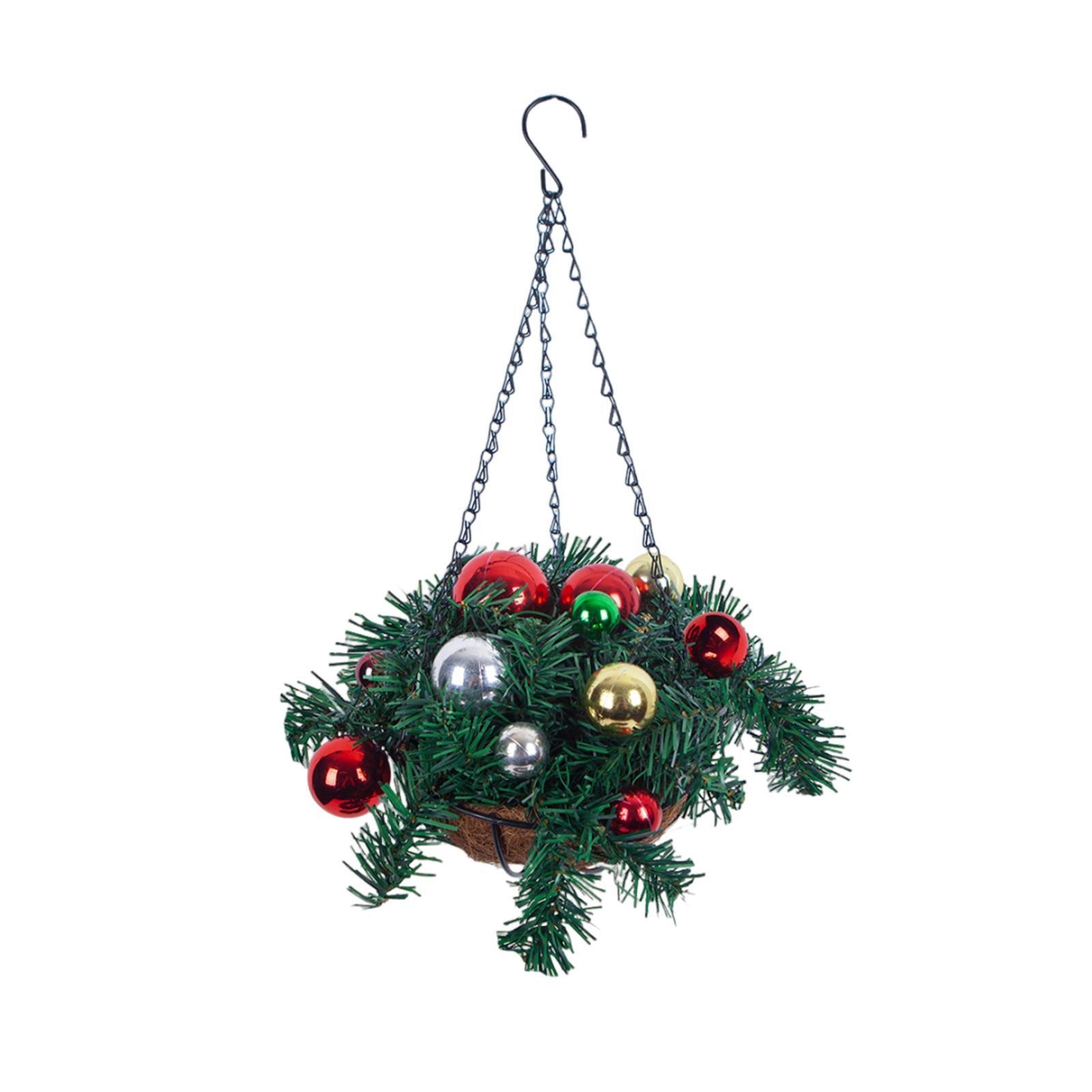 Christmas Hanging Basket Wreath Xmas Decoration Front Door Wreath