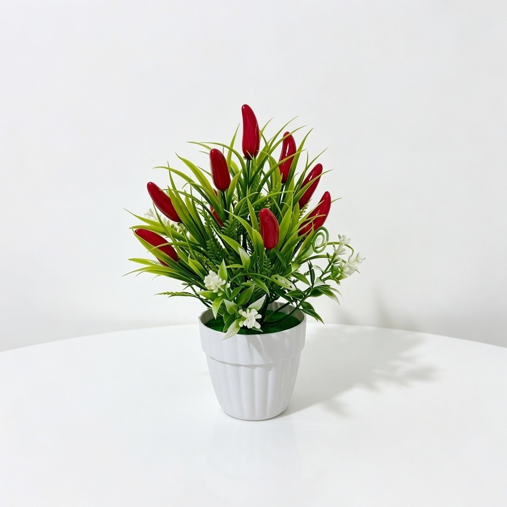 Plastic Artificial Fruit Tree 20cm Height for Home Office Tabletop Decoration