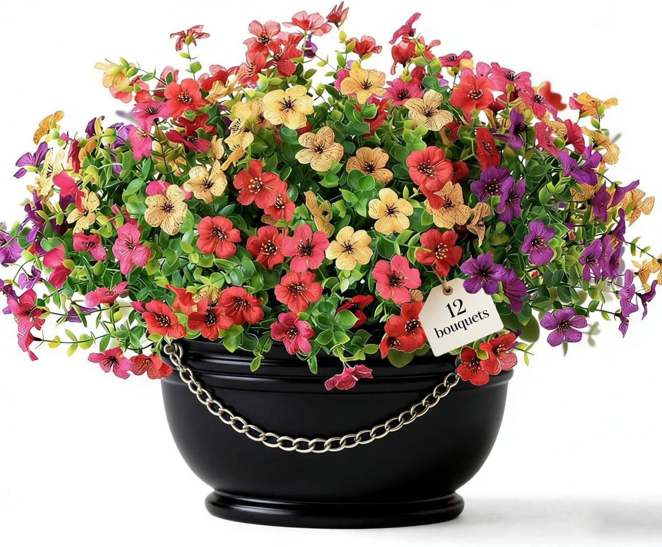 Artificial Flowers for Indoor & Outdoor Decoration – 6 Bundles Faux Daisies with