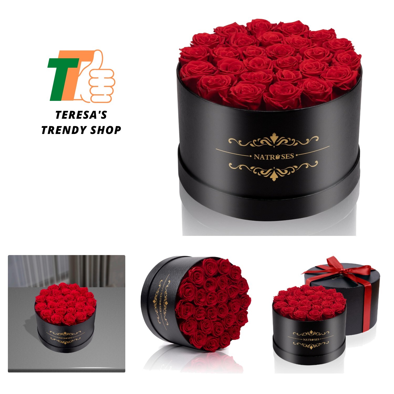 27 Piece Forever Preserved Roses in a Box, Preserved Flowers for Delivery Bir…