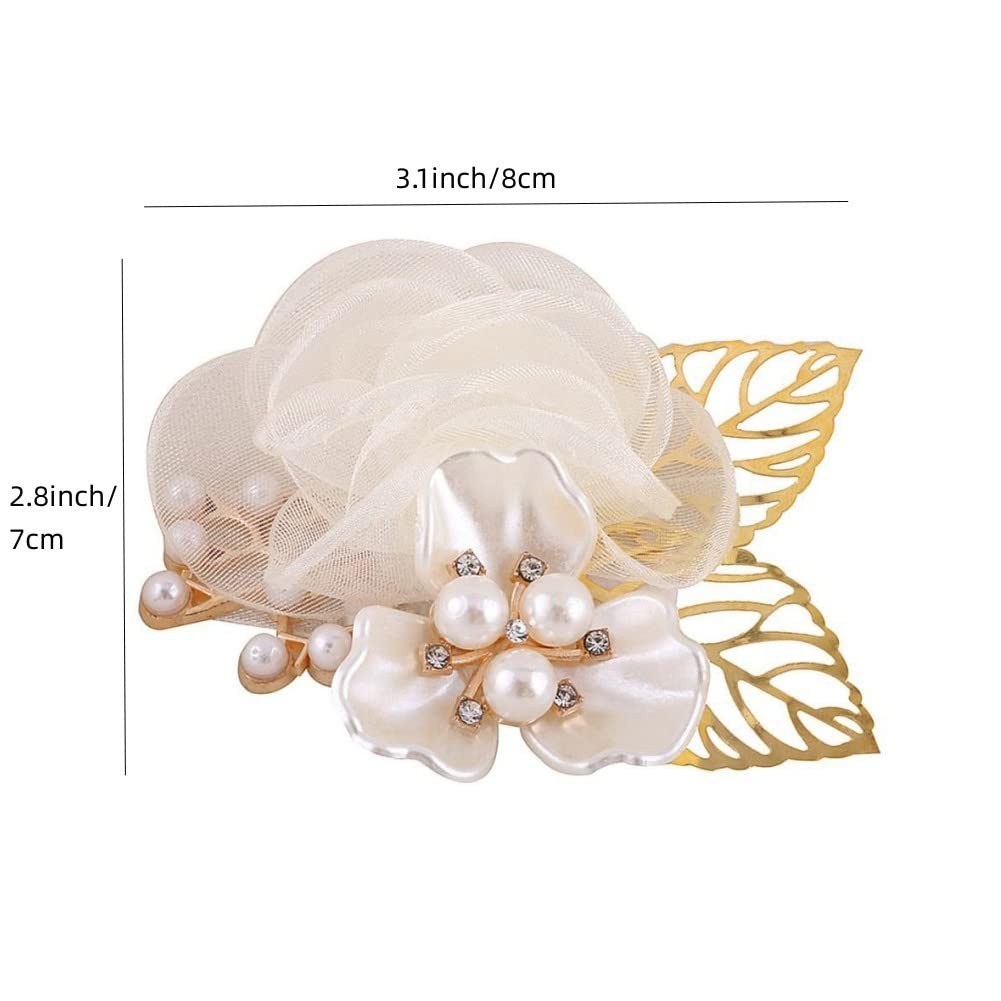 Ivory Boutonniere and Corsage Set for Groom Groomsmen Man Suit and Bride Brid…