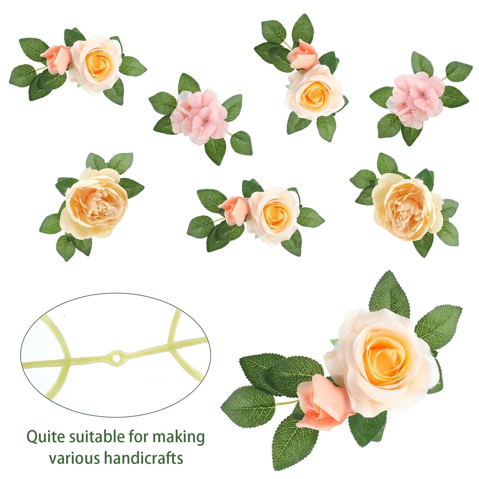 40 Pcs Green Silk Fake Leaves – Artificial Plastic Leaves for Crafts, Bouquets &