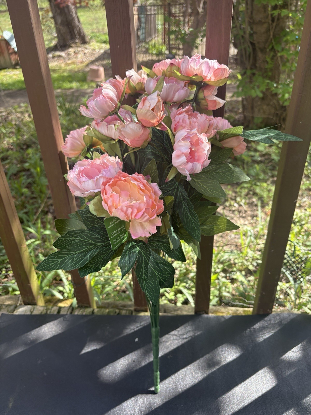 21” Coral Peony Silk Flower Bush Approx 20 Heads Artificial Realistic Peach