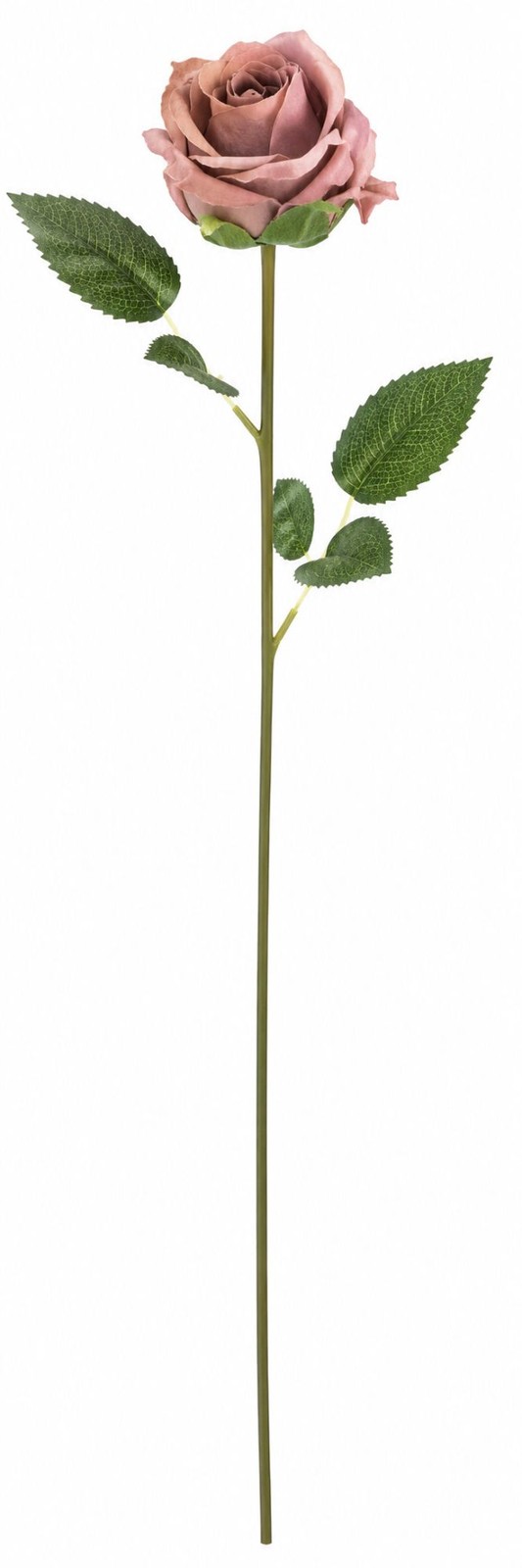 Mauve Rose Stem Set of 6 Dusty Rose Faux Flowers Artificial Long Stem Roses Vint