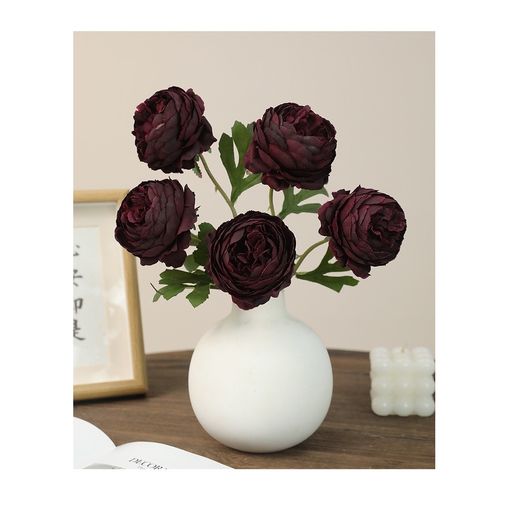 Artificial Peony Flower in Silk Fabric Single Stem for Modern Home Decor