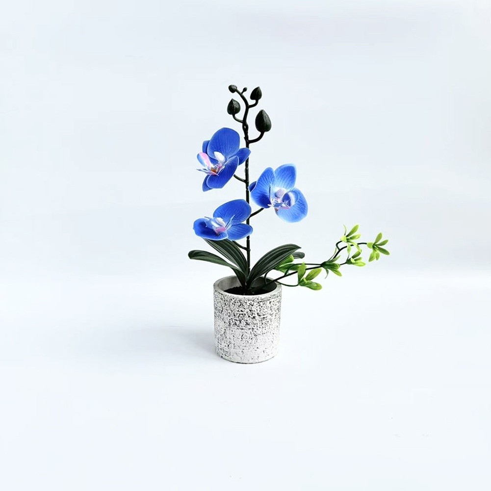 Realistic Artificial Butterfly Orchid Potted Plant 25.5cm for Wedding Decor
