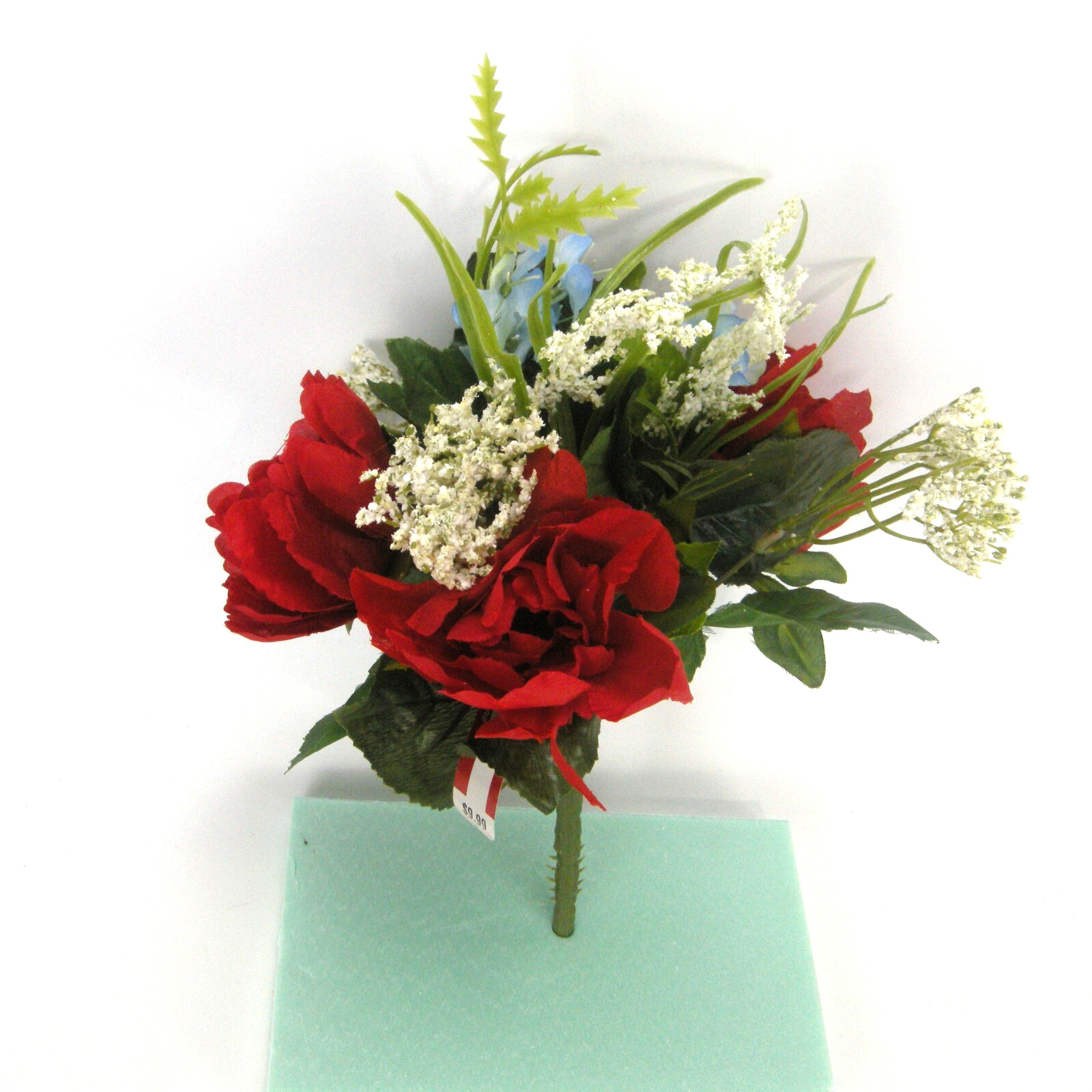 Silk Flower Lot of 17 Bushes 12″ Patriotic Red White Blue Florist Quality