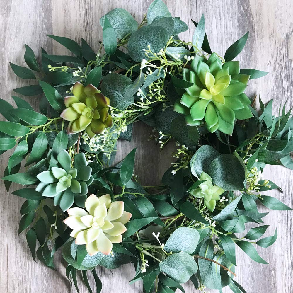 Fake Greenery Garlands Artificial Silver Dollar Eucalyptus Garland in Grey Gr…