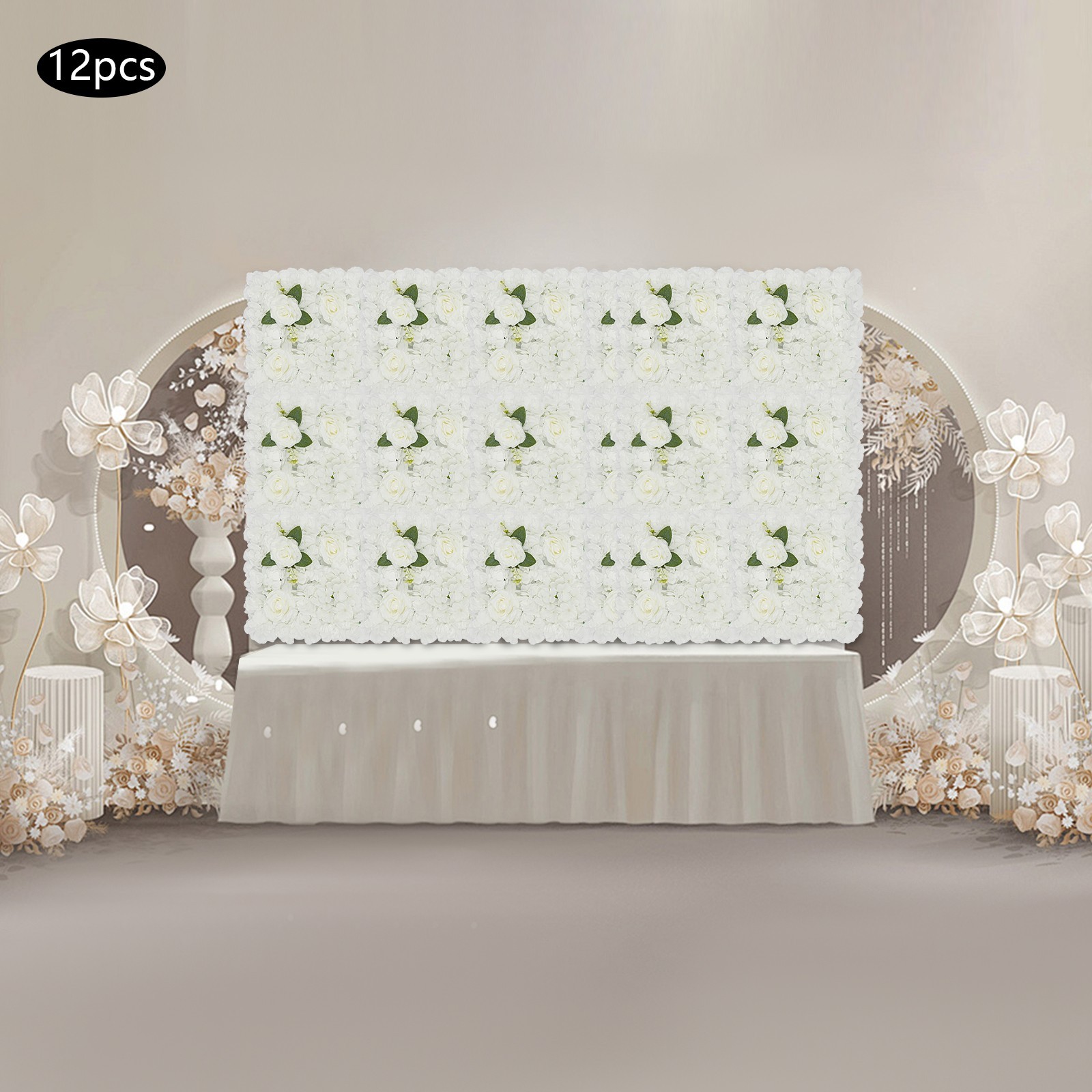 12pcs Artificial Flower Wall Panels Artificial Flowers Panel For Party Backdrops